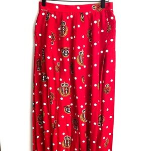 Vintage JH Collection red polka‎ dot skirt, Size 8